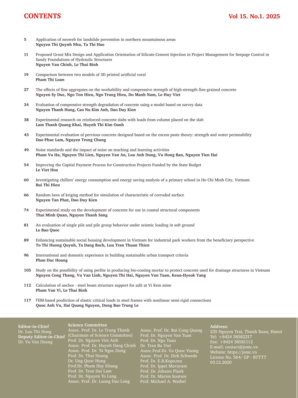 Journal of Materials and Construction Vol. 15 No. 01 (2025)