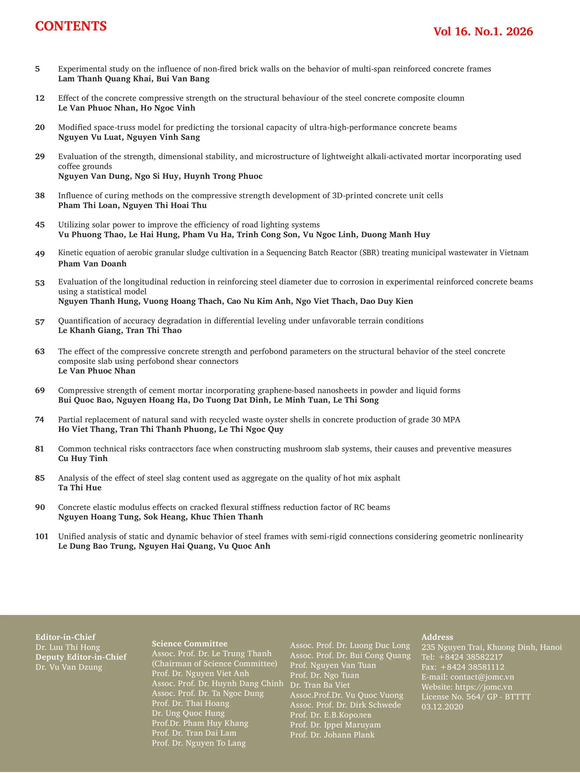 Journal of Materials and Construction Vol. 16 No. 01 (2026)