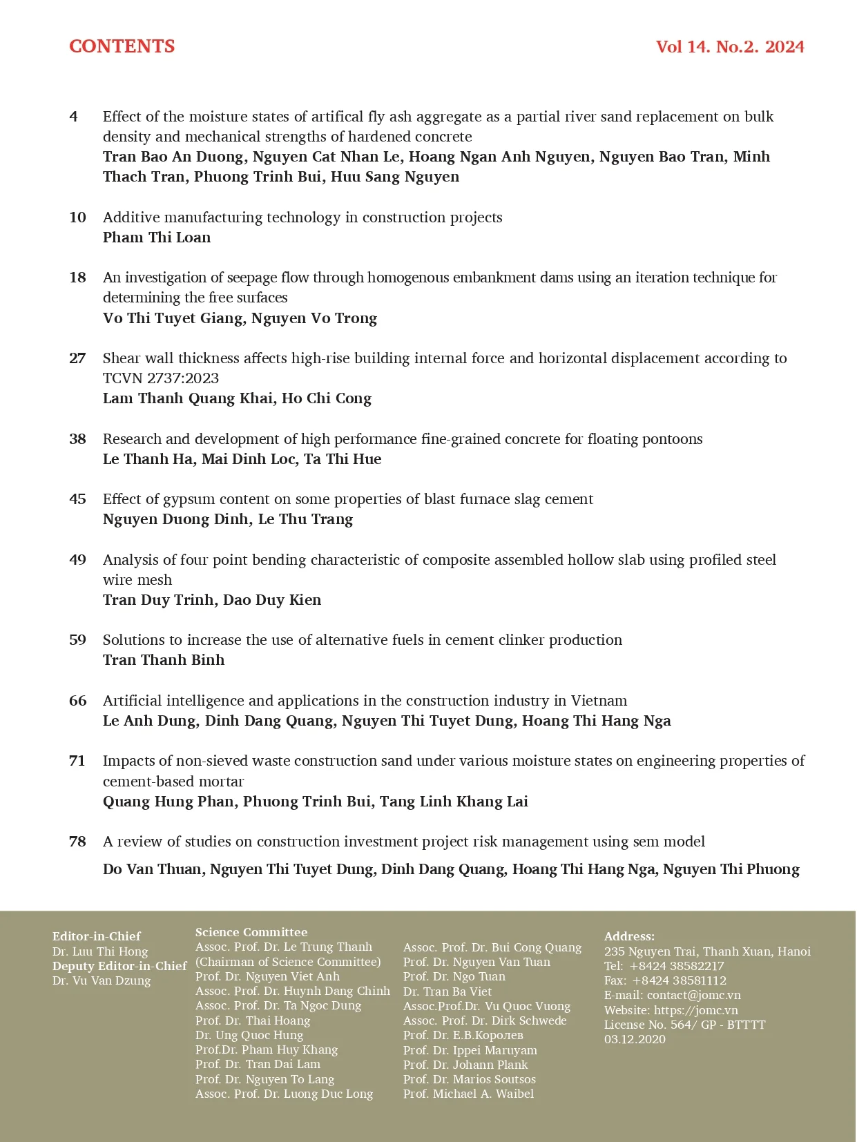 Journal of Materials and Construction Vol. 14 No. 02 (2024)