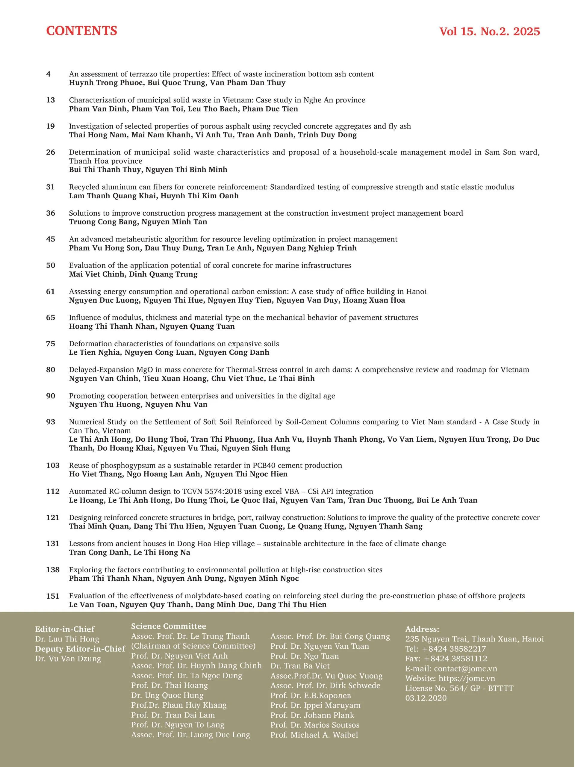 Journal of Materials and Construction Vol. 15 No. 02 (2025)